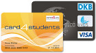 Das Foto zeigt die Card4Students in Kombination mit der DKB-Visa-Card