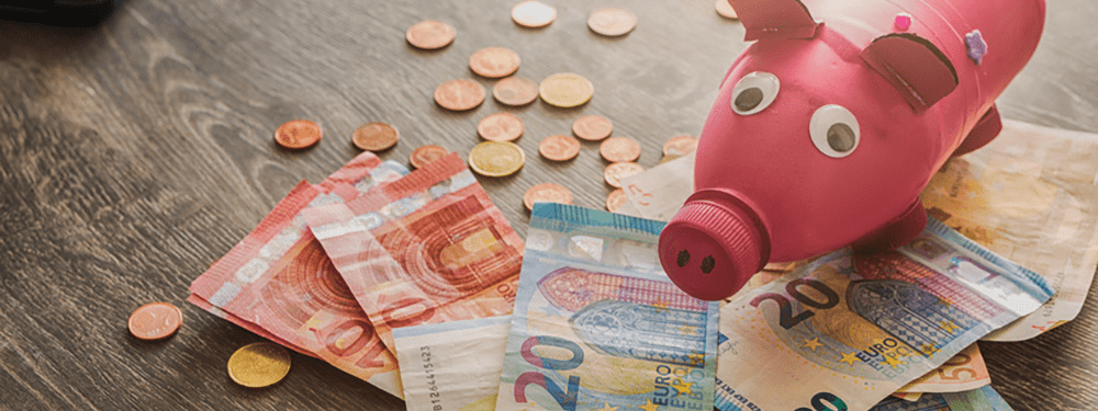 Sparschwein und Bargeld